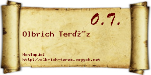 Olbrich Teréz névjegykártya